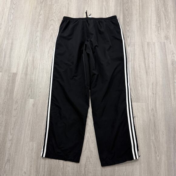 Vintage Adidas Windbreaker Track Pants Mens Large Black White Striped y2k Soccer - Picture 6 of 10